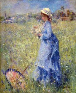 Femme cueillant des Fleurs - Renoir
